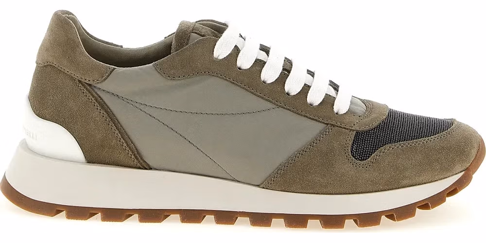 Brunello Cucinelli Bicolor Polyester Athletic Sneakers