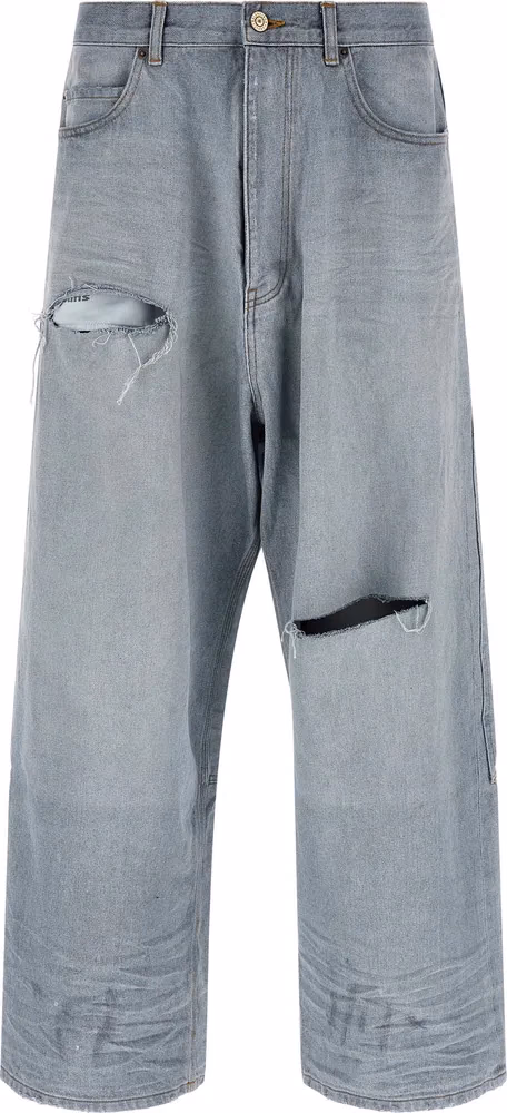 Balenciaga Blue Cotton Relaxed Fit Jeans