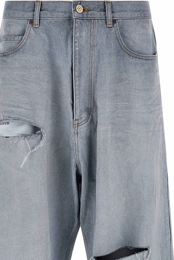 Balenciaga Blue Cotton Relaxed Fit Jeans