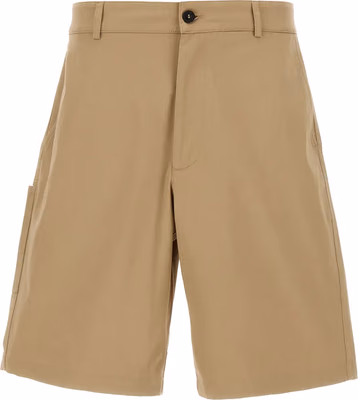 Beige Cotton Bermuda Shorts