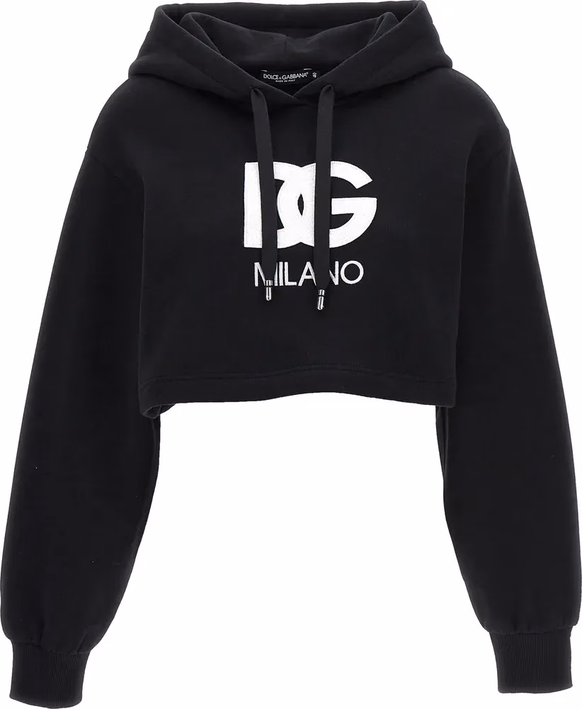 Dolce & Gabbana Black Cotton Hoodie