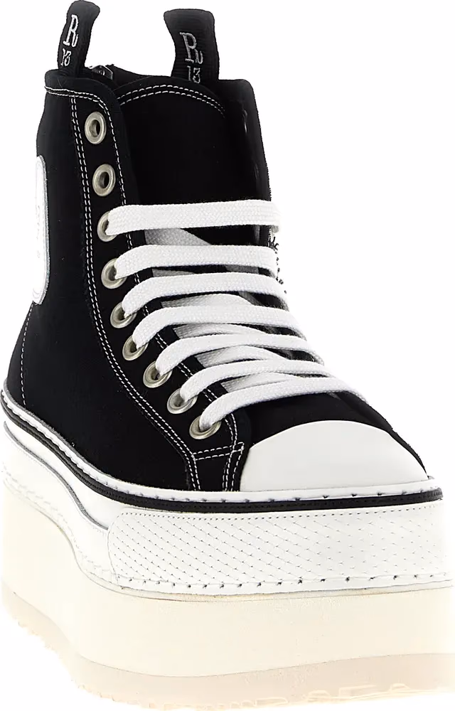 R13 Bicolor Cotton Platform Sneakers