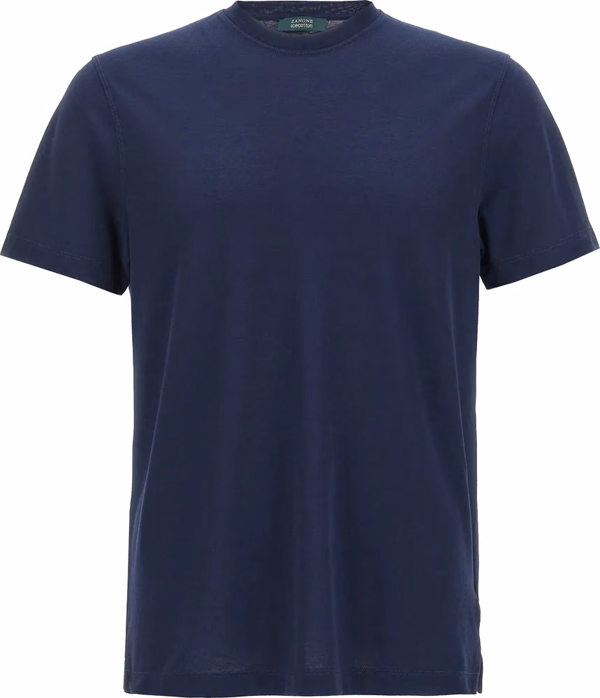 ZANONE Blue Cotton T-Shirt