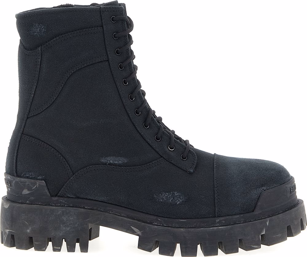 Balenciaga Black Cotton Chelsea Boots