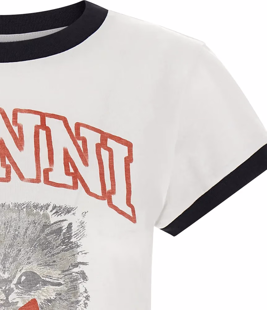 Ganni White Organic Cotton T-Shirt