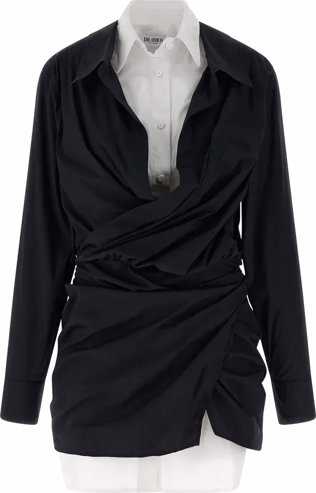 The Attico Bicolor Cotton Short Dress