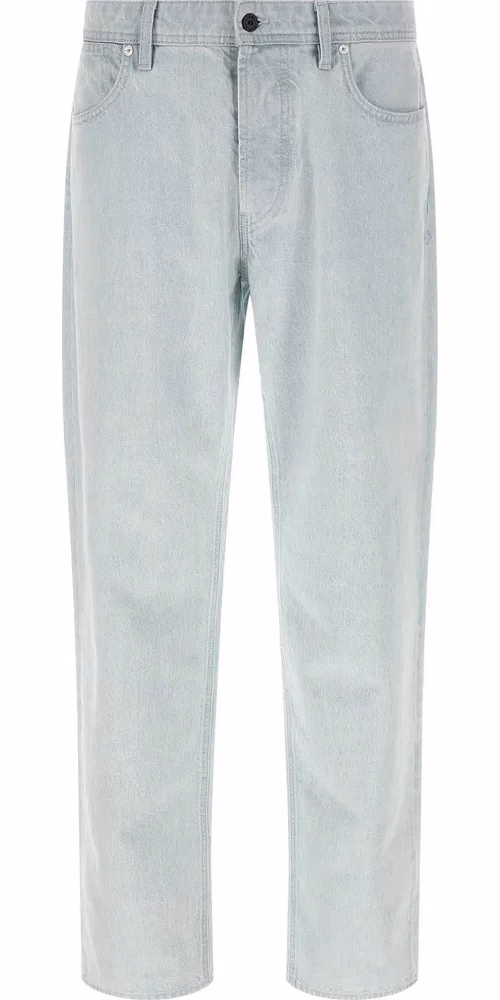 Stone Island Blue Cotton Straight-Leg Jeans