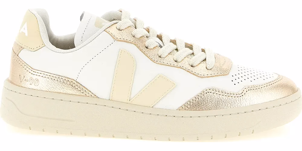 Veja Gold Genuine Leather Low Top Sneakers
