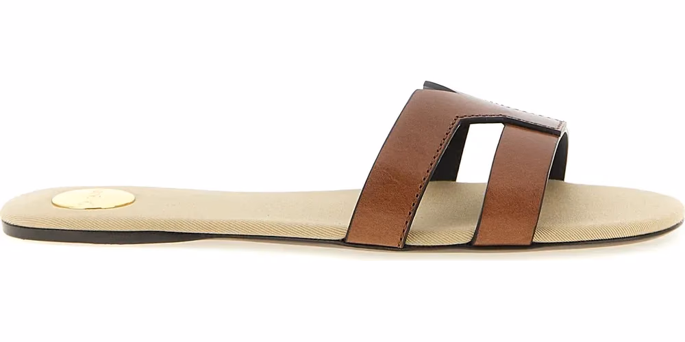 Saint Laurent Brown Calfskin Slides