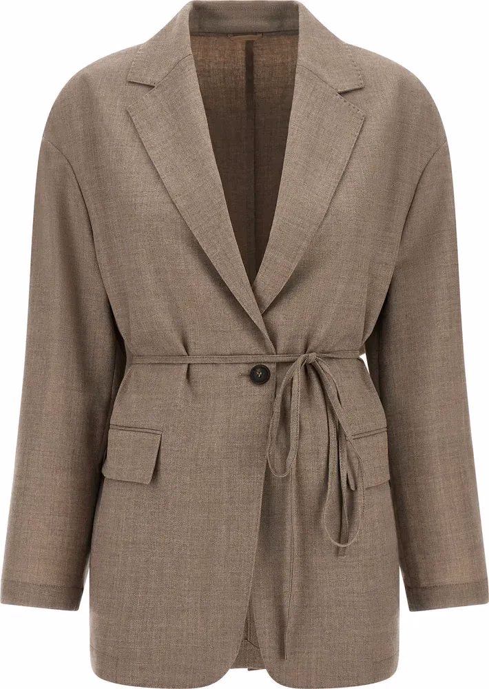 Brunello Cucinelli Beige Virgin Wool Blazer