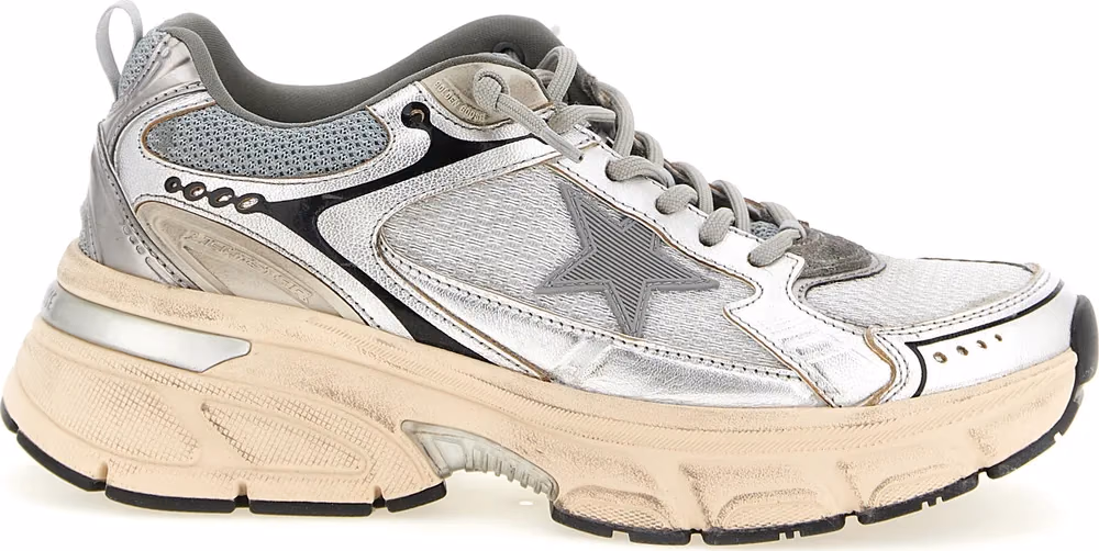Golden Goose Silver Leather Chunky Sneakers
