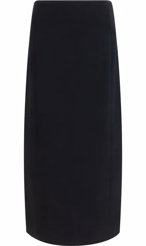 Khaite Black Acetate Long Skirt