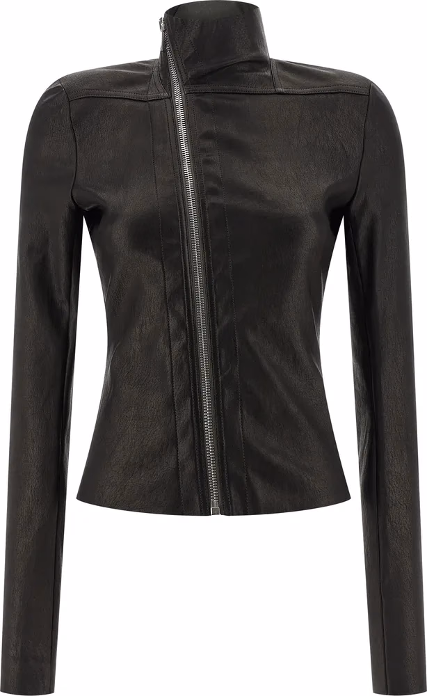 Rick Owens Black Lamb Leather Leather Jacket