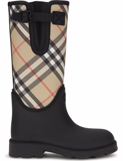 Burberry Black Rubber Rain Boots