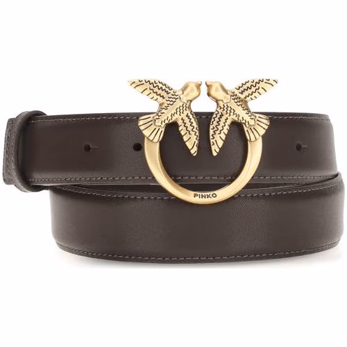 PINKO Brown Calf Leather Bos Taurus Regular Belt