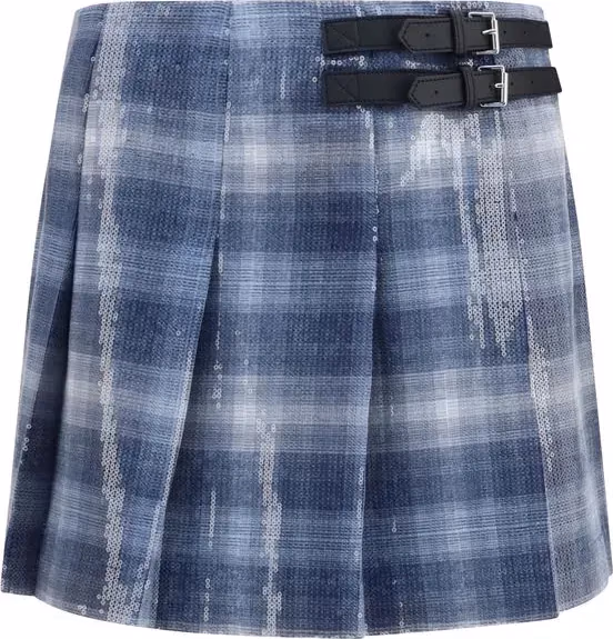 PINKO Blue Polyester Mini Skirt