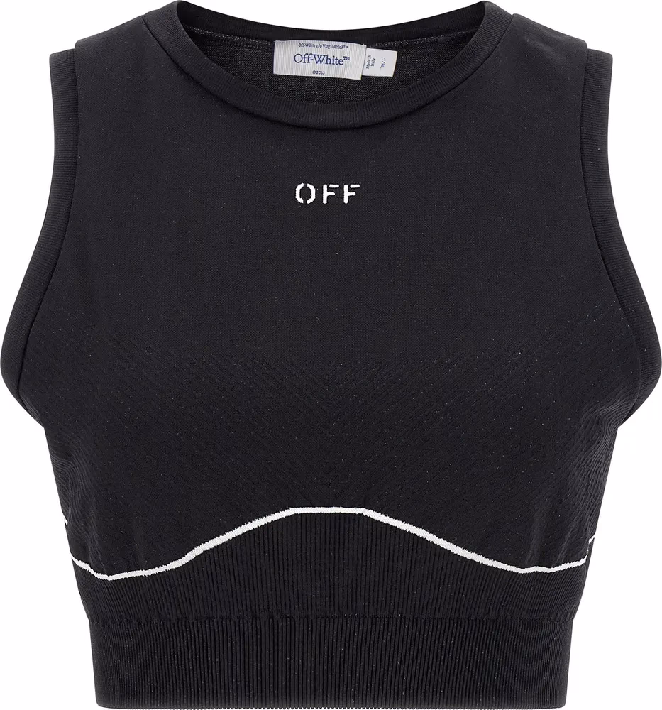 Off-White Black Polyamide Sport Bra