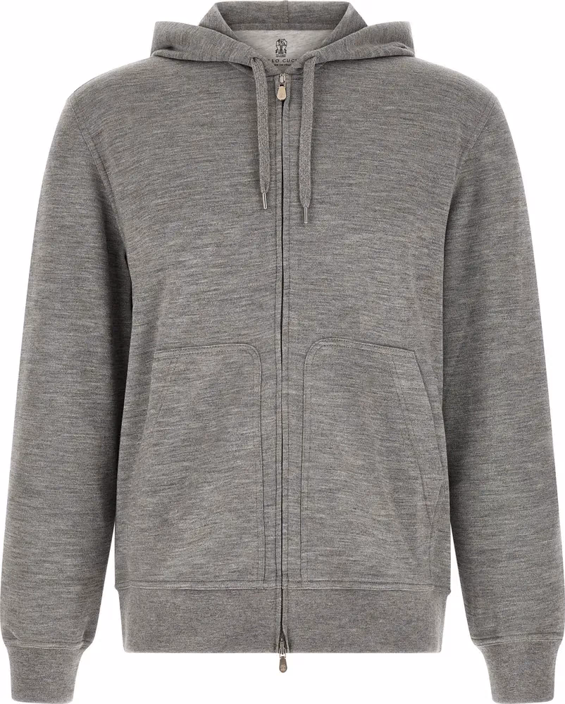 Brunello Cucinelli Gray Cashmere Sweatshirt
