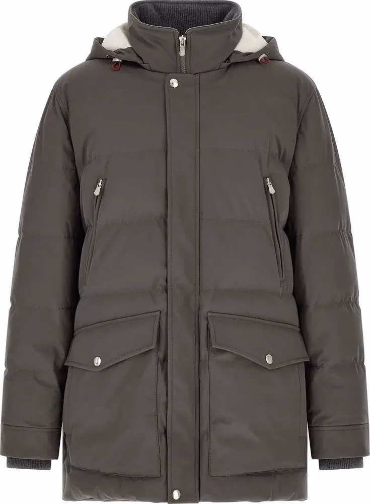 Brunello Cucinelli Gray Polyamide Parka