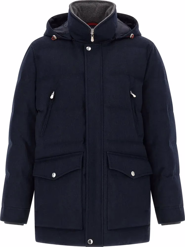 Brunello Cucinelli Blue Wool Parka