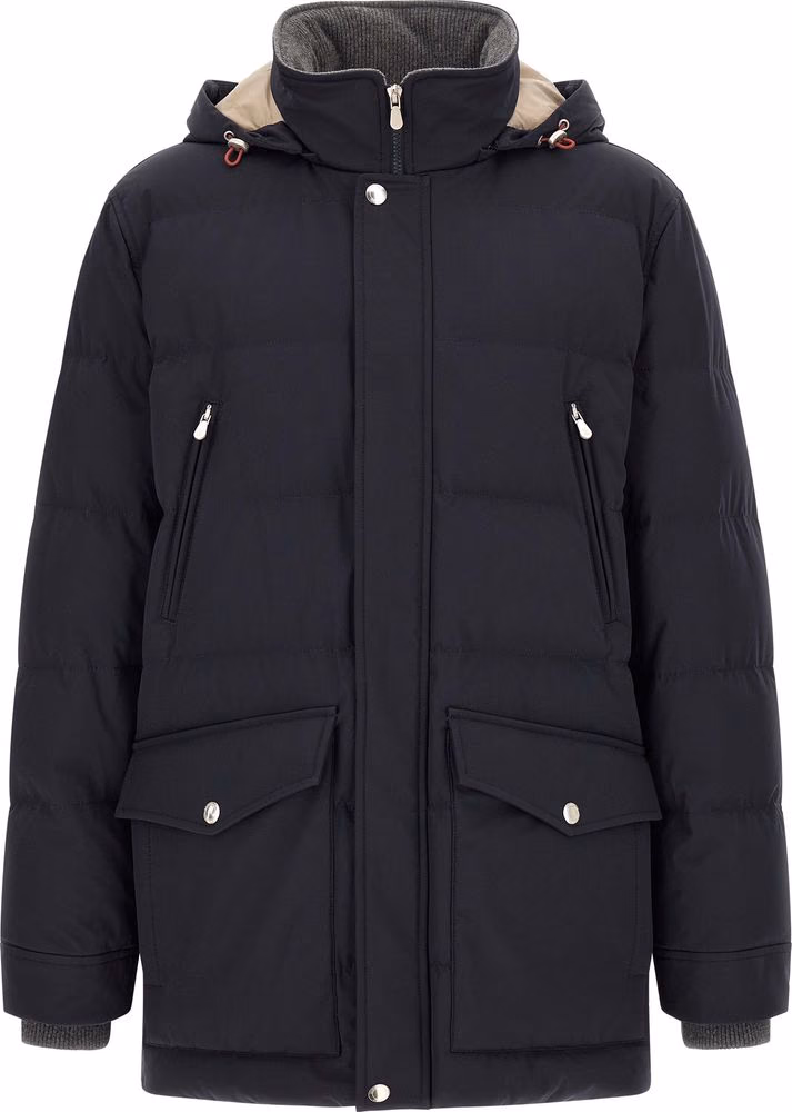 Brunello Cucinelli Blue Polyamide Parka