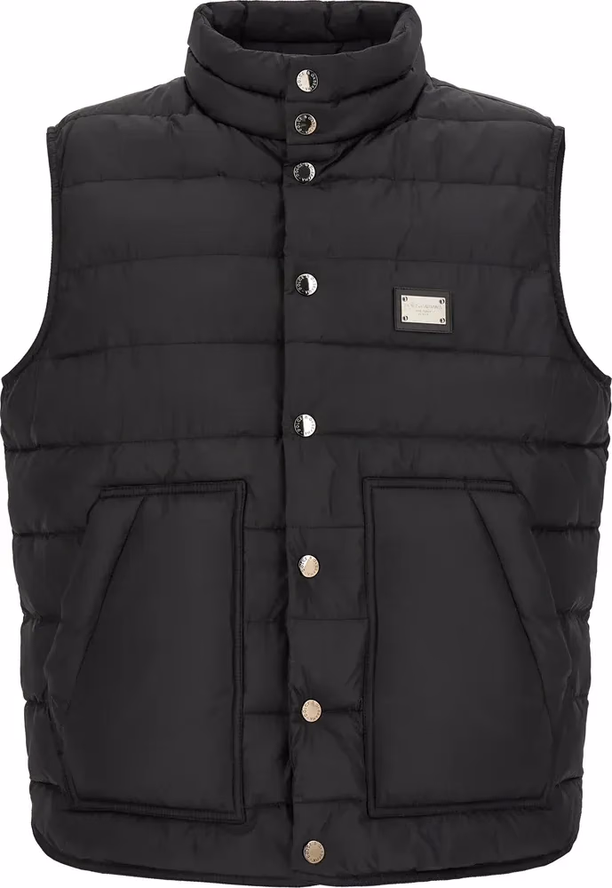 Dolce & Gabbana Black Polyester Sleeveless Jacket