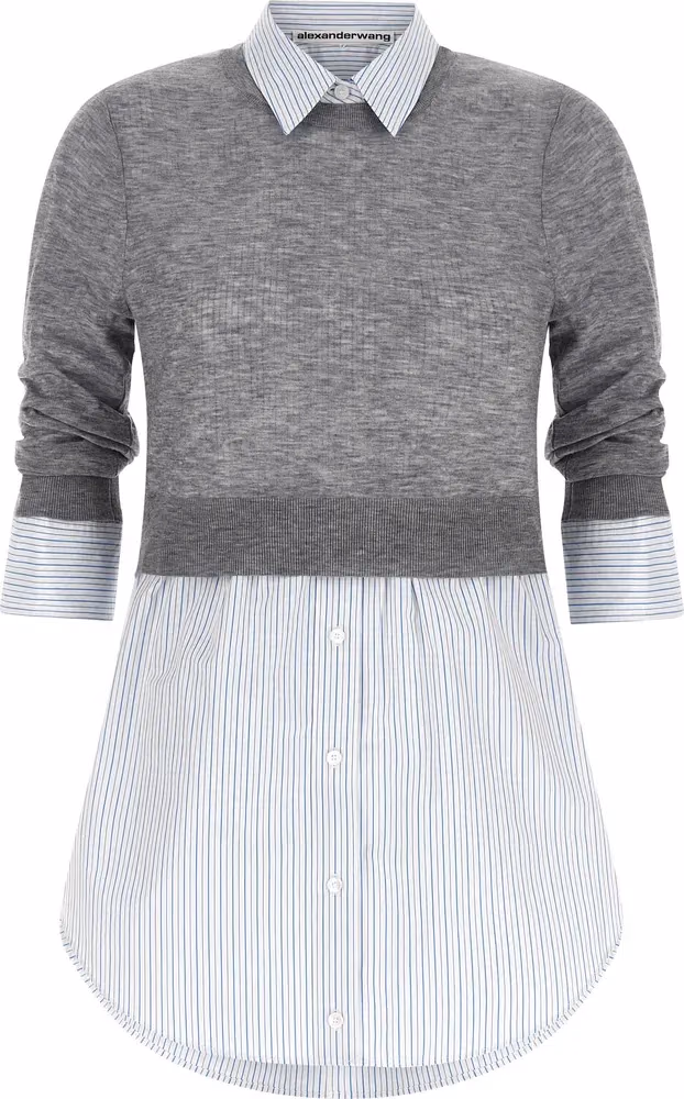 Alexander Wang Gray Wool Blouse