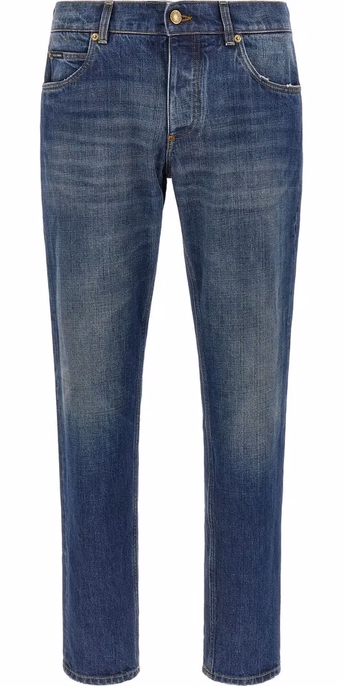 Dolce & Gabbana Blue Cotton Straight-Leg Jeans