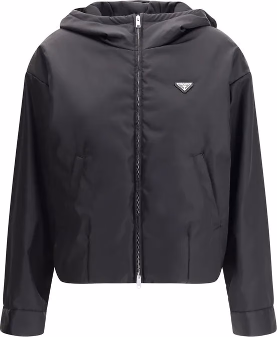 Prada Black Recycled Polyamide Shell Jacket