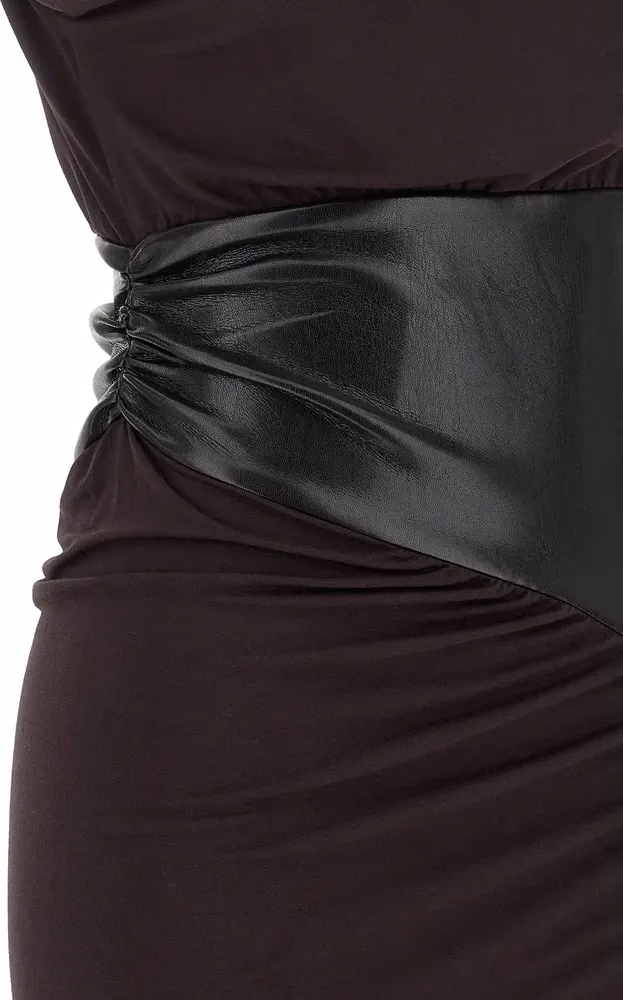 The Andamane Bordeaux Viscose Midi Dress