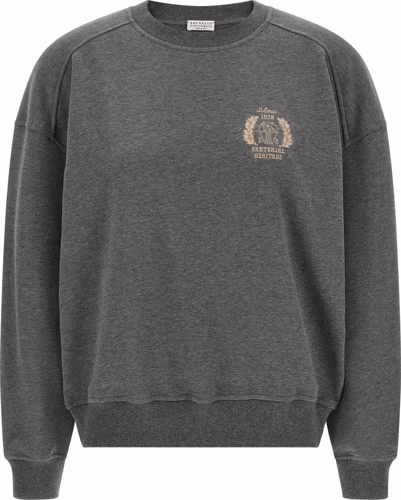 Brunello Cucinelli Gray Cotton Sweatshirt
