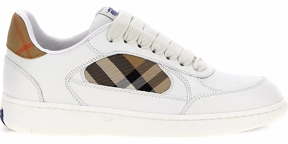 Burberry Beige Leather Low Top Sneakers