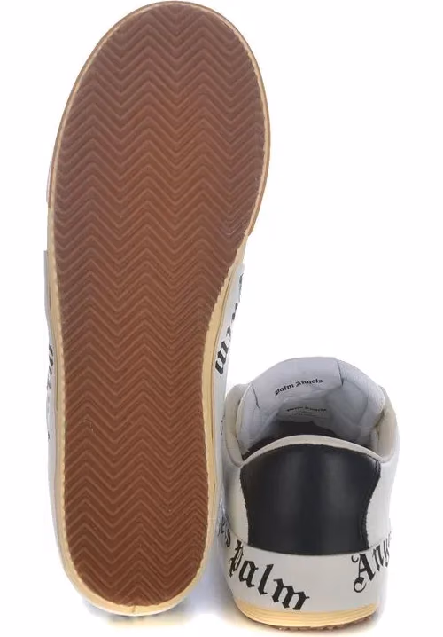 Palm Angels Beige Calfskin Low Top Sneakers