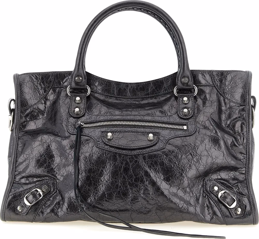 Balenciaga Silver Lamb Leather Handbag