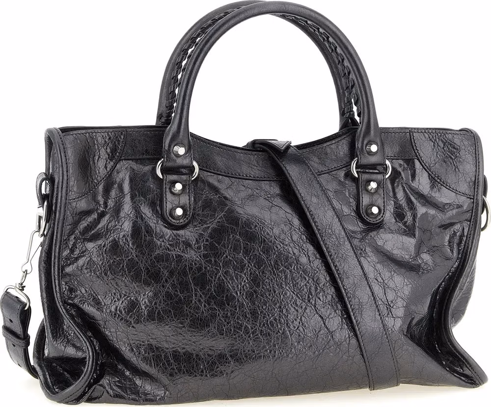 Balenciaga Silver Lamb Leather Handbag