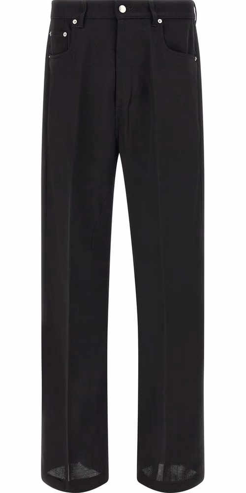 Rick Owens Black Cotton Relaxed Fit Jeans