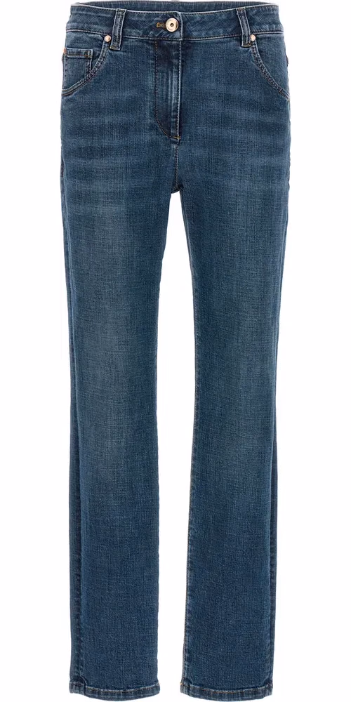Brunello Cucinelli Blue Cotton Straight-Leg Jeans