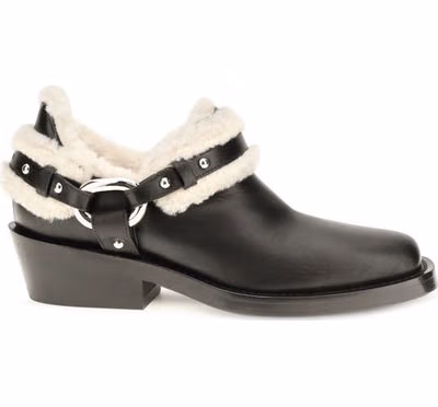 Black Calf Leather Bos Taurus Ankle Boots