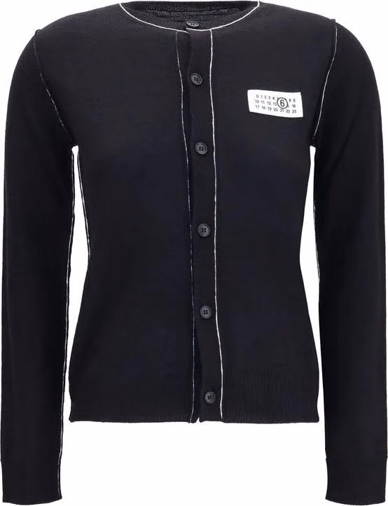 MM6 Black Wool Oves Aries Cardigan