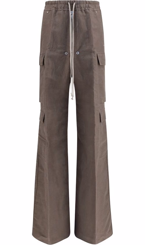 Rick Owens Brown Ramie Cargo Pants