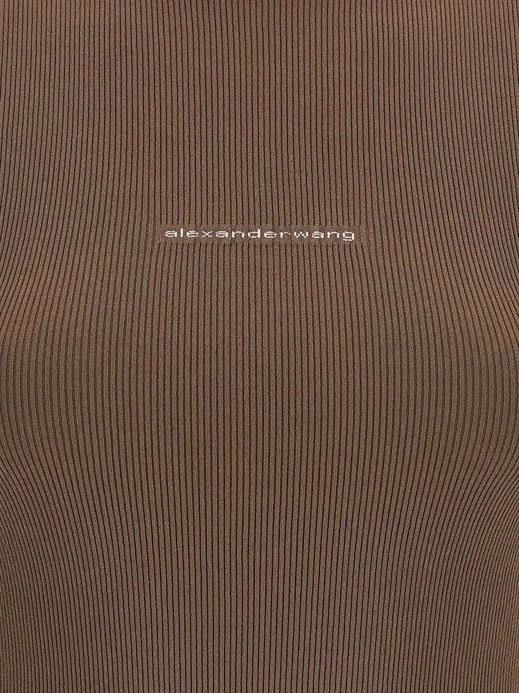 Alexander Wang Brown Polyamide T-Shirt