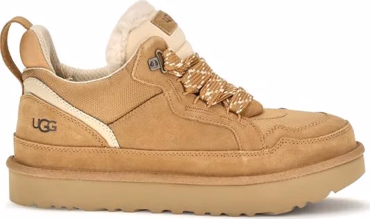 UGG Beige Calf Leather Bos Taurus Chunky Sneakers