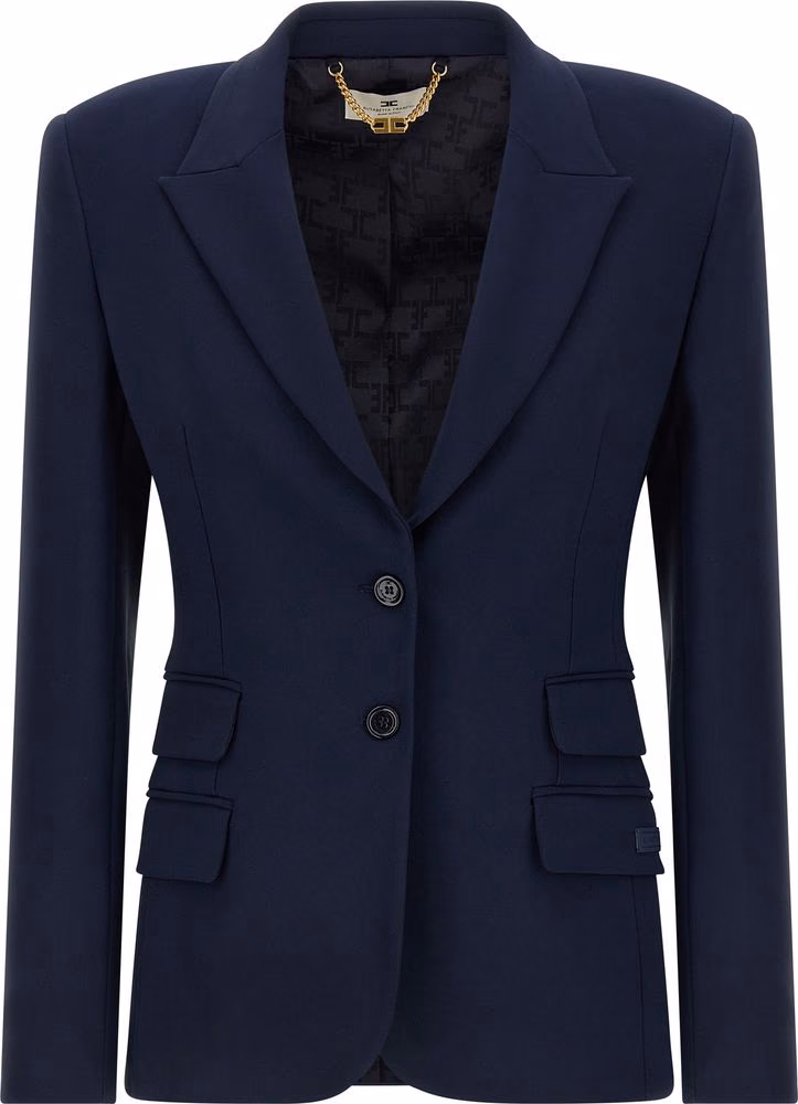 Elisabetta Franchi Blue Polyester Blazer