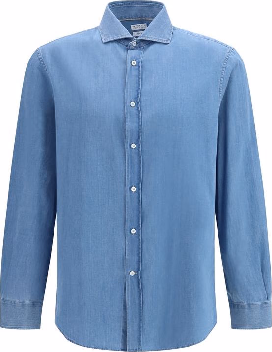 Brunello Cucinelli Blue Denim Shirt