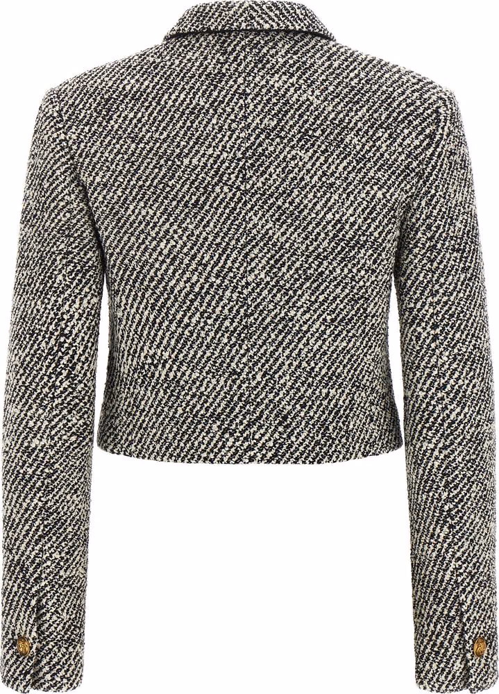 Versace Bicolor Virgin Wool Full-Length Jacket