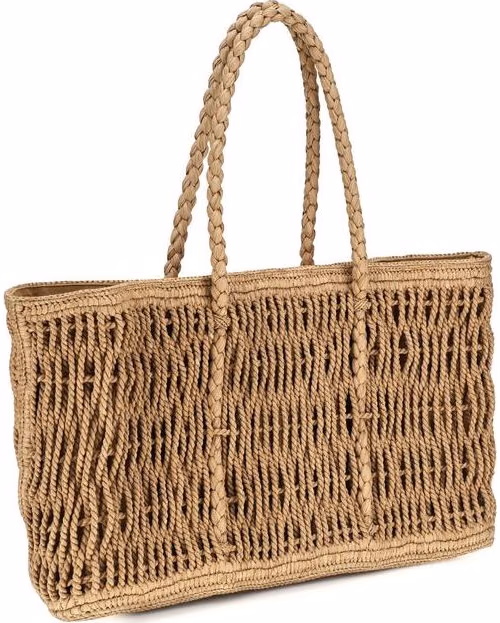The Row Beige Raffia Shoulder Bag