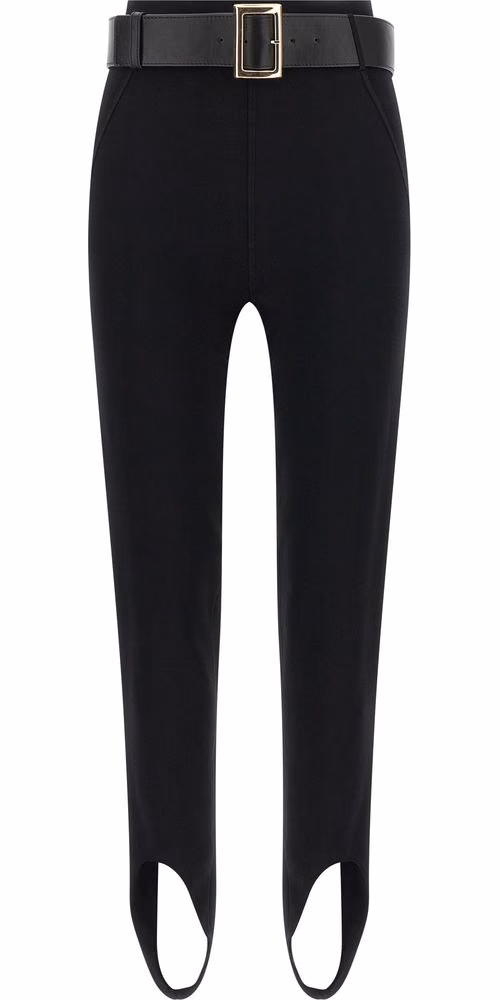 Self-Portrait Black Viscose Leggings