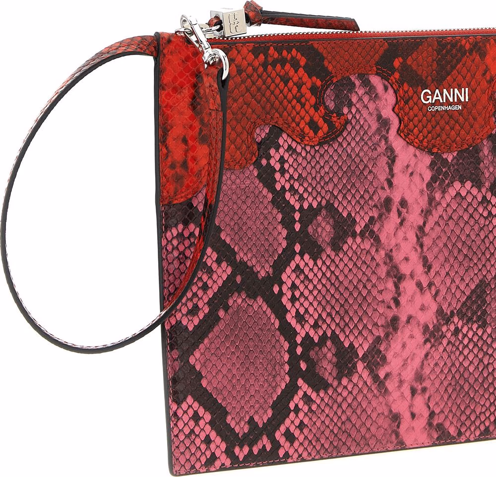 Ganni Fuchsia Polyester Clutch Bag