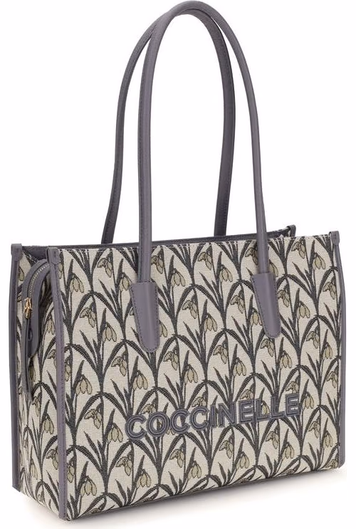 Coccinelle Gray Fabric Shoulder Bag