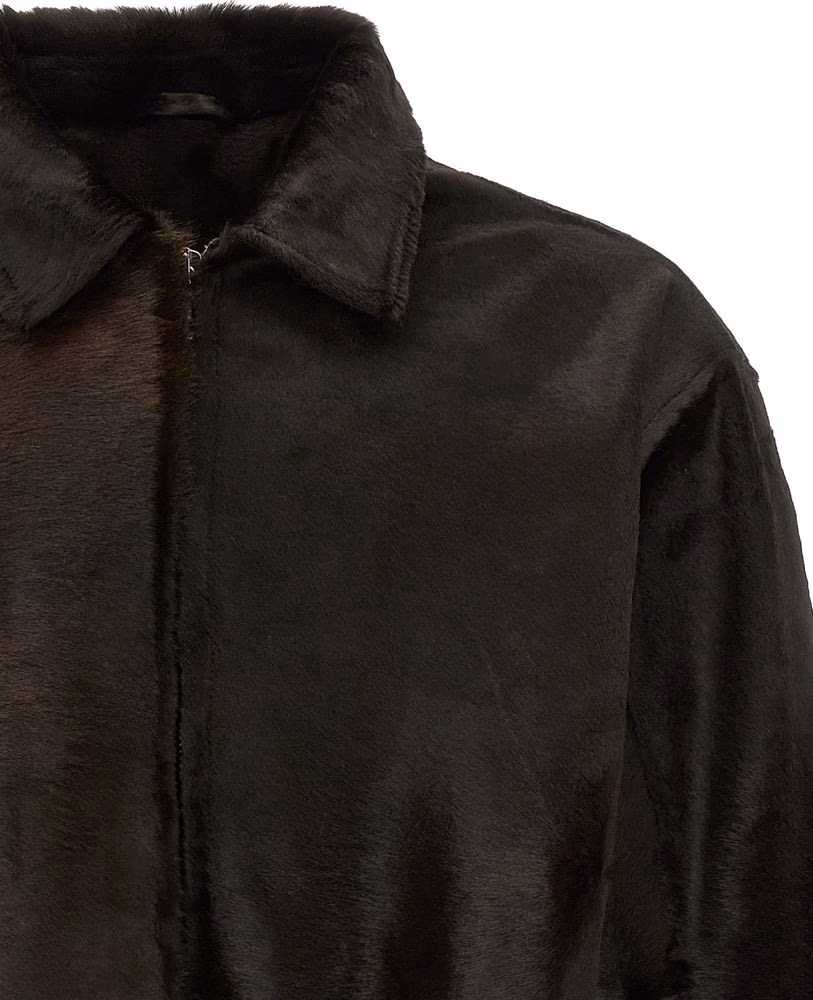 GIORGIO BRATO Brown Calfskin Leather Jacket